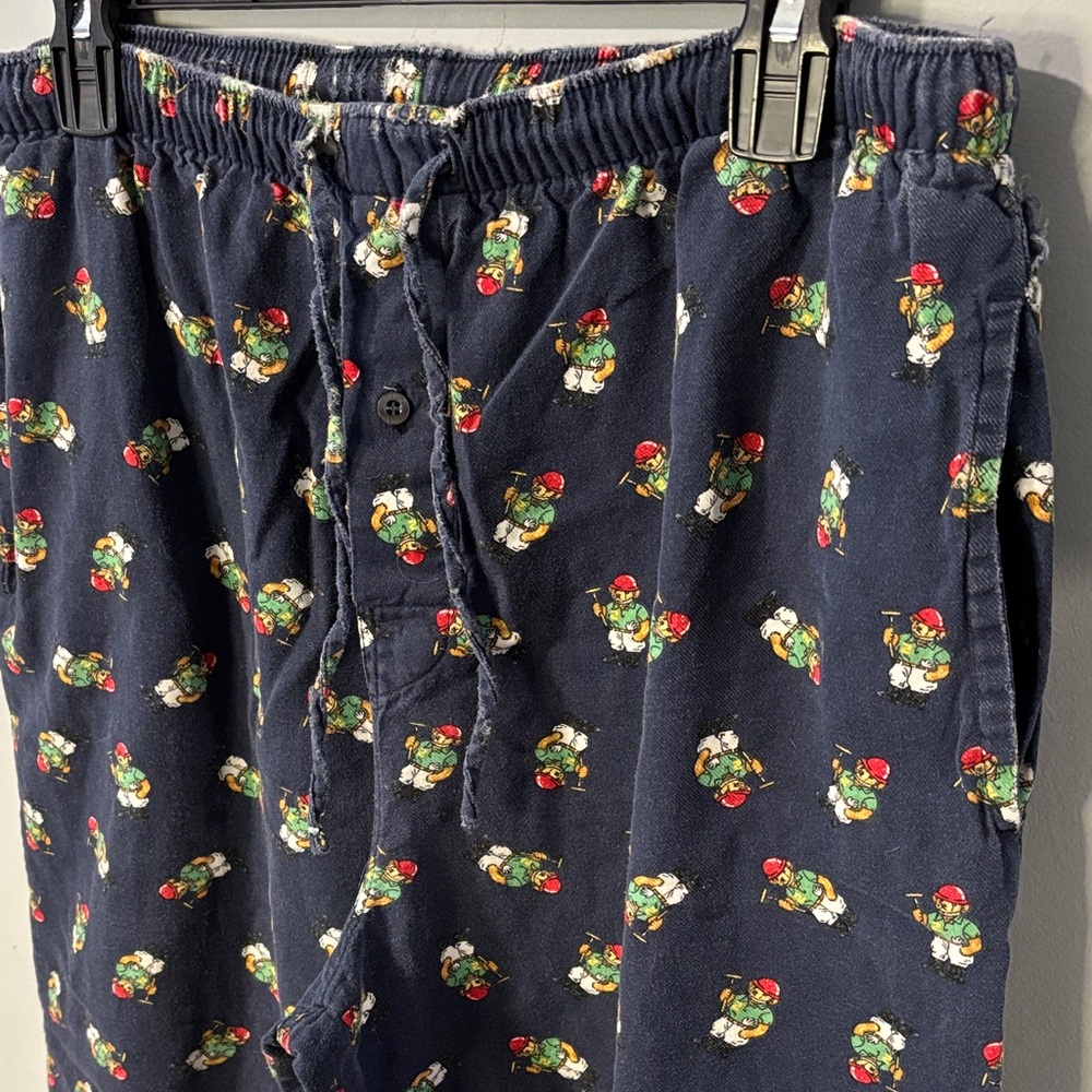 Vintage Polo Ralph Lauren‎ Polo Bear Navy Pajama Pants 1990s Collectible